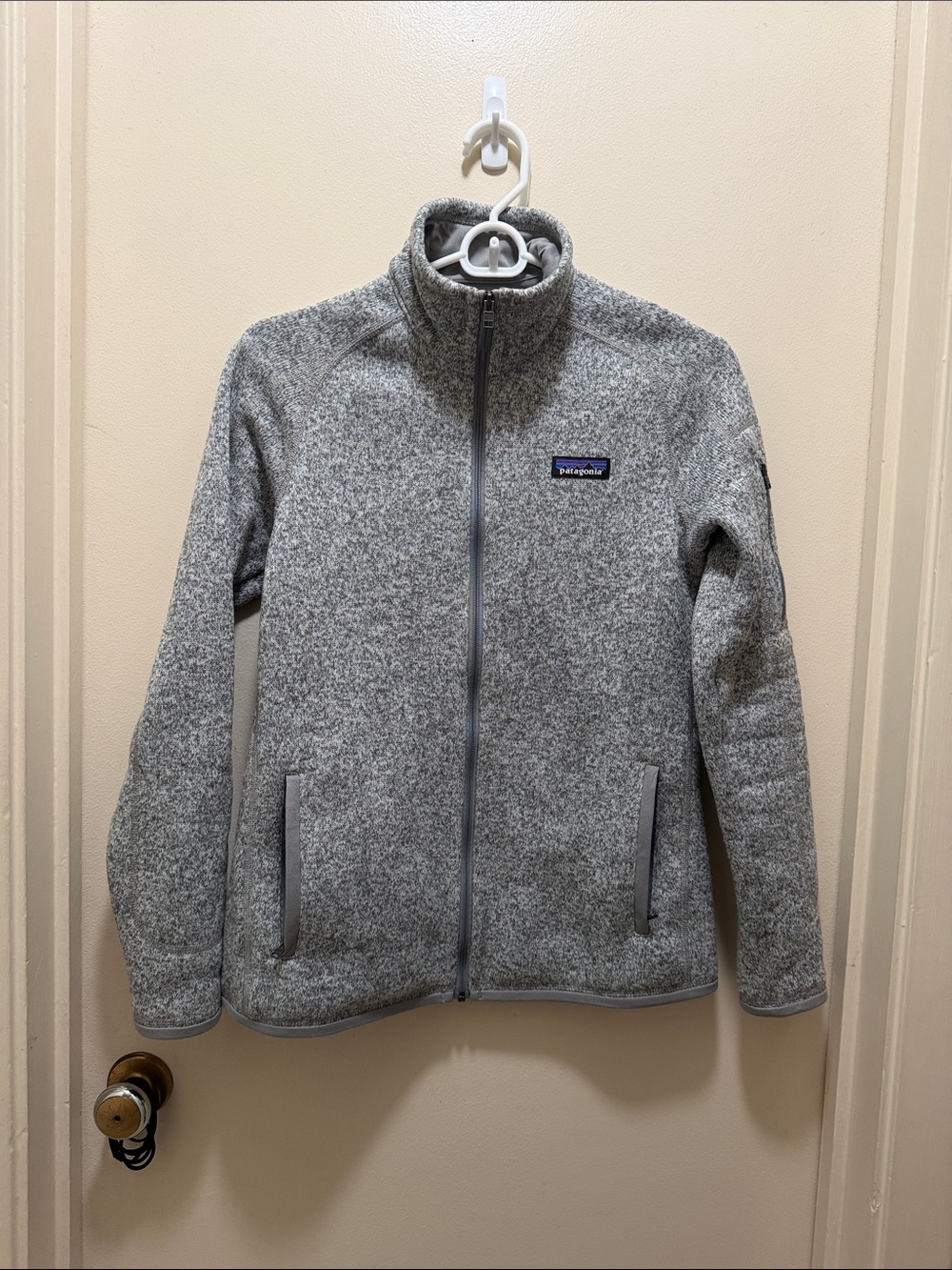 Patagonia Light Gray Heather Full-Zip Fleece Jacket